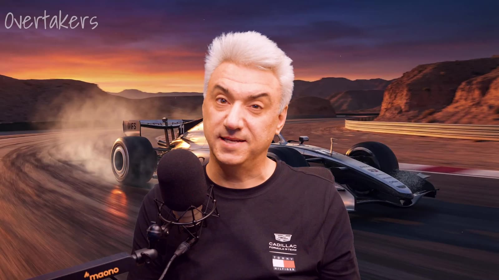 Sean closes the episode with a Cadillac F1 backdrop